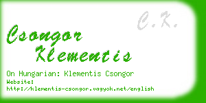 csongor klementis business card